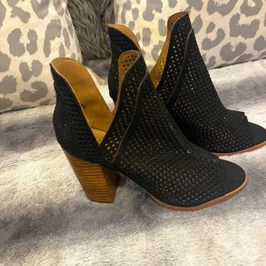 Black Suede Sparkle Ankle Bootie